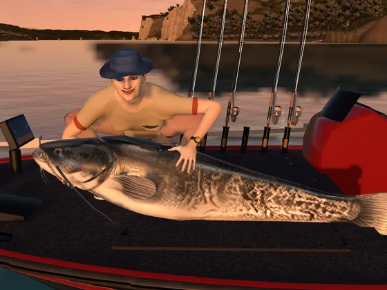 Wędkarka z ogromnym sumem na pokładzie bass boata